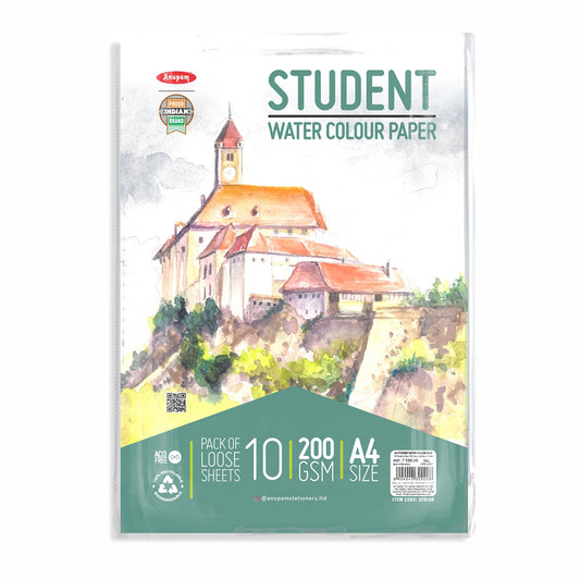 Anupam Student Water Colour Paper (Loose Sheet) A4 – 200GSM