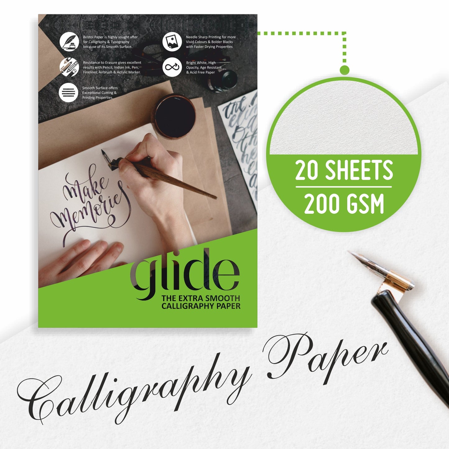 Anupam Calligraphy Sheets A5- (Pack Of 20)