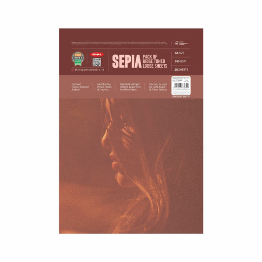 Anupam Sepia Beige Toned Loose Sheet-A4