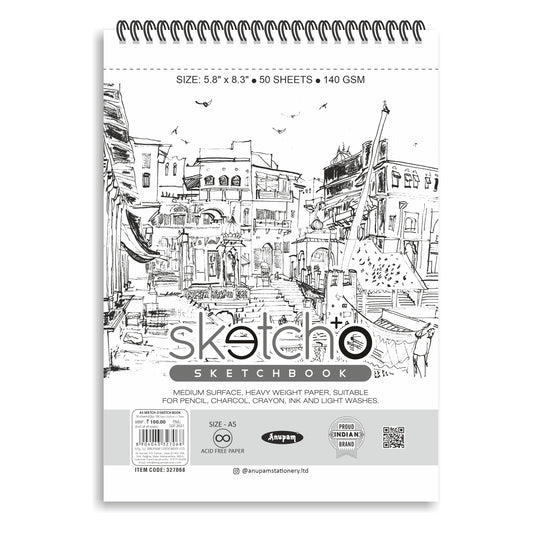 Anupam Sketch-O Sketch Drawing Book (Soft Cover) A5 – 140GSM