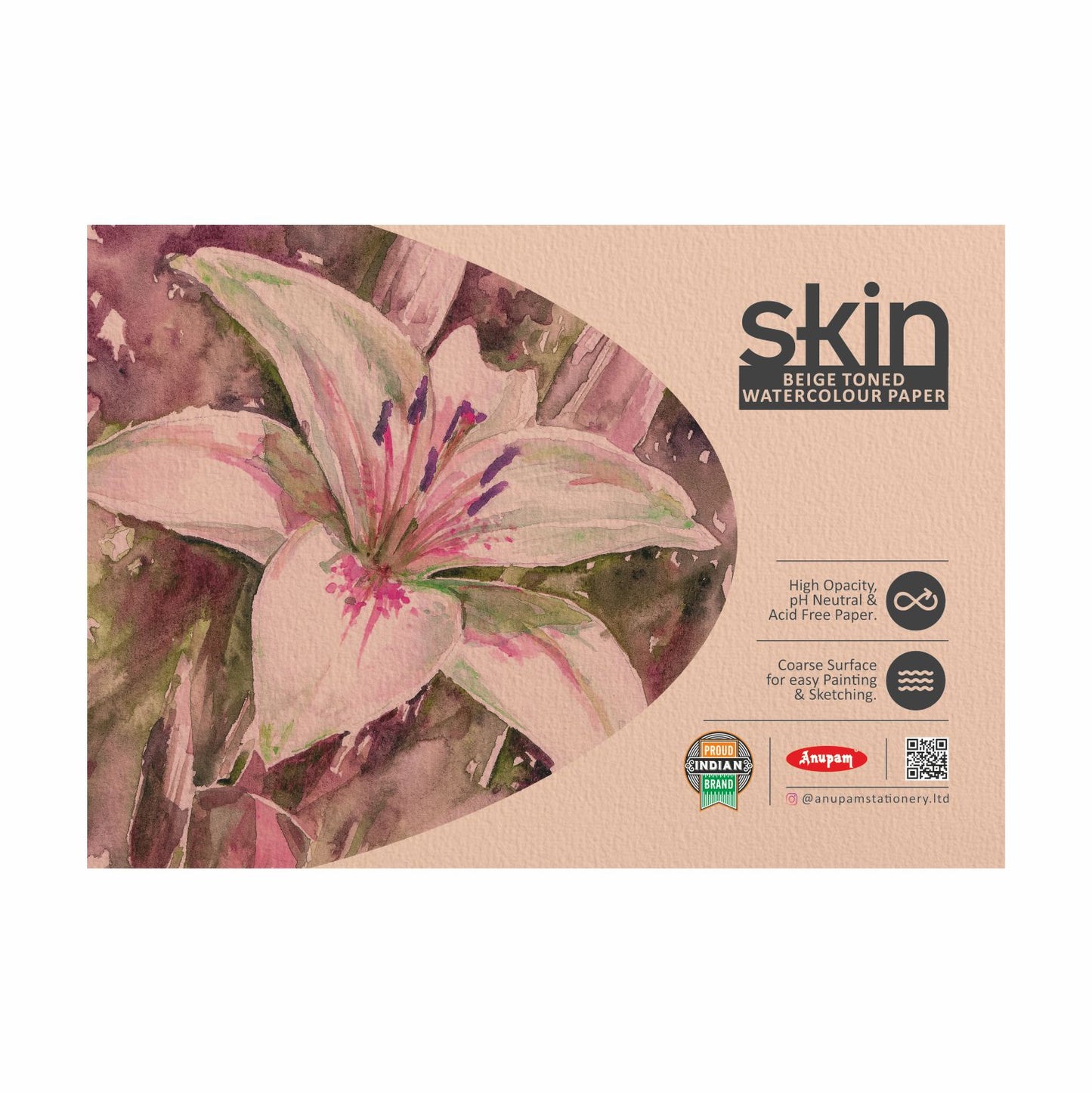 Anupam Skin Watercolor Paper A4 (Pack Of 15 Sheets)